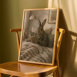 Product detail view of Flemish Rabbit Reading in Bed Poster.