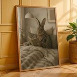 Additional product presentation of Flemish Rabbit Reading in Bed Poster.