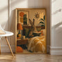 Product view of Flemish Giant Rabbit Reading in Bed Poster.
