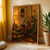 Additional product view of Havana Rabbit Reading in Armchair Poster.