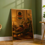 Additional product detail of Havana Rabbit Reading in Armchair Poster.