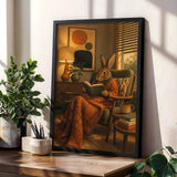 Additional product view of Rex Rabbit Reading in Bed Poster.