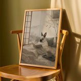 Product detail view of Himalayan Rabbit Reading in Bed Poster.