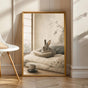 Product view of Mini Rex Rabbit Reading in Bed Poster.