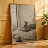 Additional product presentation of Mini Rex Rabbit Reading in Bed Poster.