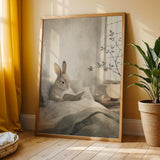 Additional product view of Satin Rabbit Reading in Bed Poster.
