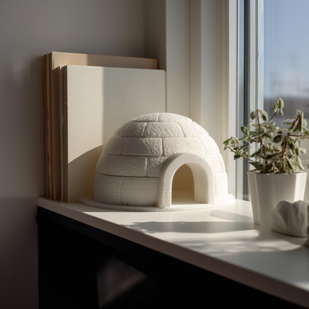 Additional product view of 3D Printed Textured Igloo Shelf Decor.