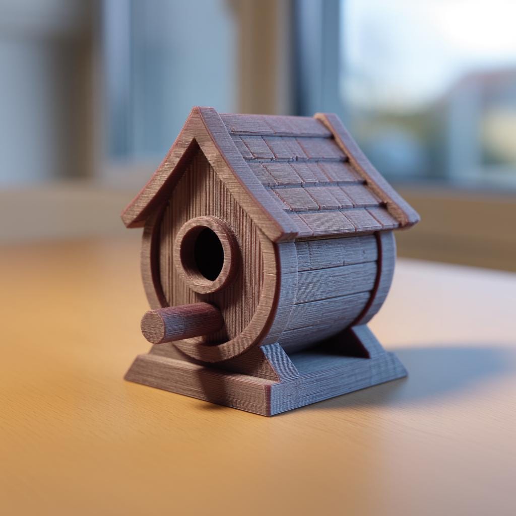 Additional product view of 3D Printed Birdhouse Shelf Accent.