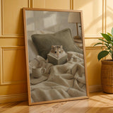 Additional product presentation of Roborovski Hamster Reading in Bed Poster.