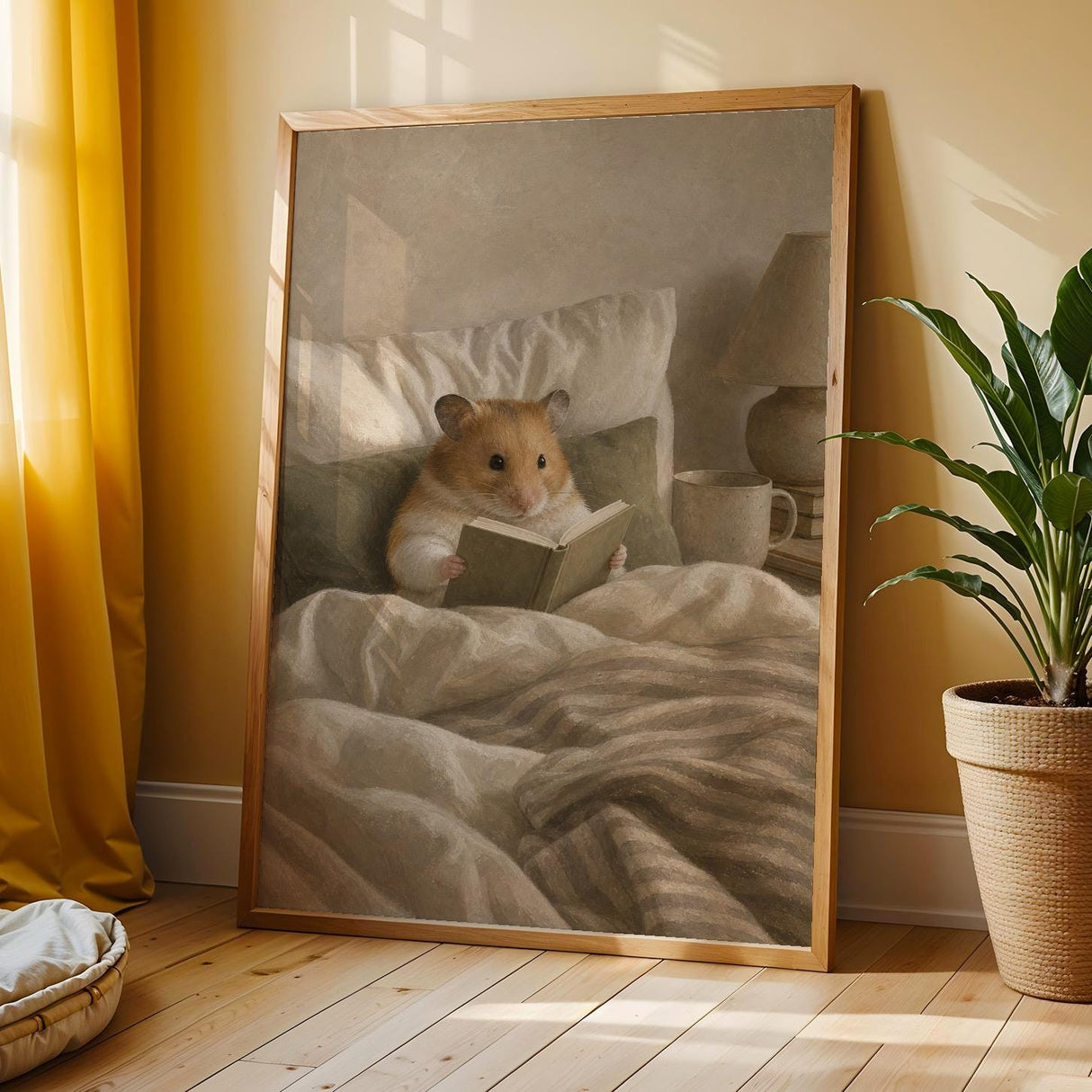 Additional product view of Syrian Hamster Reading in Bed Poster.