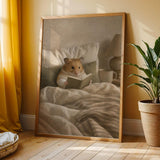Additional product view of Syrian Hamster Reading in Bed Poster.