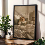 Product gallery view of Syrian Hamster Reading in Bed Poster.