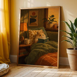 Additional product view of Teddy Bear Hamster Reading in Armchair Poster.