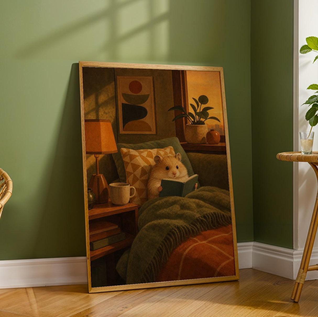 Additional product detail of Teddy Bear Hamster Reading in Armchair Poster.