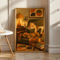 Product view of Golden Syrian Hamster Reading in Armchair Poster.
