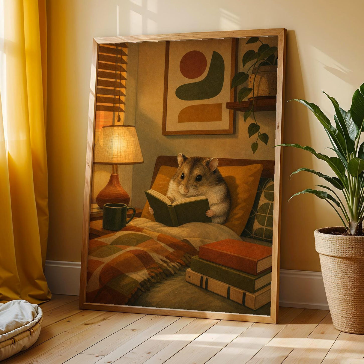 Additional product view of Campbell’s Dwarf Hamster Reading in Armchair Poster.