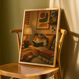Product detail view of Campbell’s Dwarf Hamster Reading in Armchair Poster.