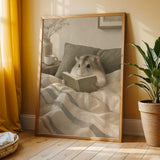 Additional product view of Campbell’s Dwarf Hamster Reading in Bed Poster.
