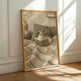 Alternate product presentation of Campbell’s Dwarf Hamster Reading in Bed Poster.