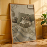 Additional product presentation of Campbell’s Dwarf Hamster Reading in Bed Poster.