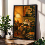 Product gallery view of Chinese Hamster Reading in Armchair Poster.