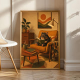Product view of Hamster Reading in Armchair Poster.