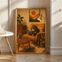 Product view of Hamster Reading in Armchair Poster.