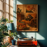 Alternate product view of Hamster Reading in Armchair Poster.