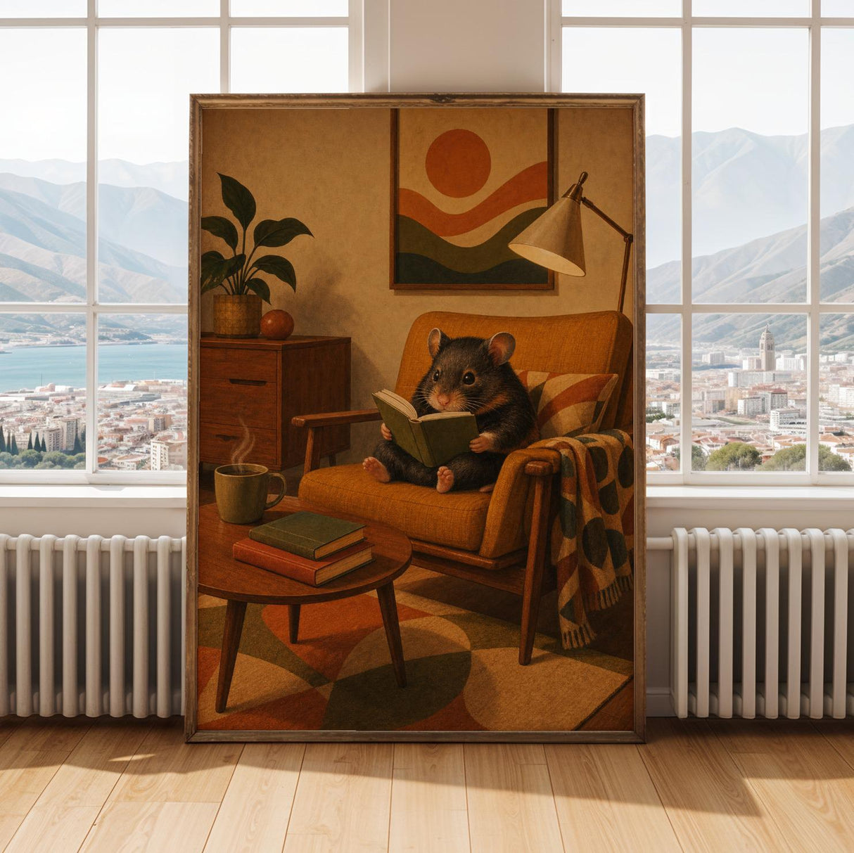 Alternate gallery view of Hamster Reading in Armchair Poster.