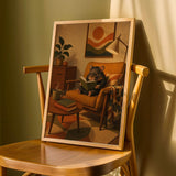 Product detail view of Hamster Reading in Armchair Poster.
