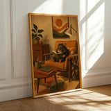 Alternate product presentation of Hamster Reading in Armchair Poster.