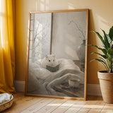 Additional product view of Winter White Hamster Reading in Bed Poster.