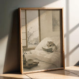 Product presentation view of Russian Dwarf Hamster Reading in Bed Poster.