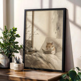 Product gallery view of Chinese Hamster Reading in Bed Poster.