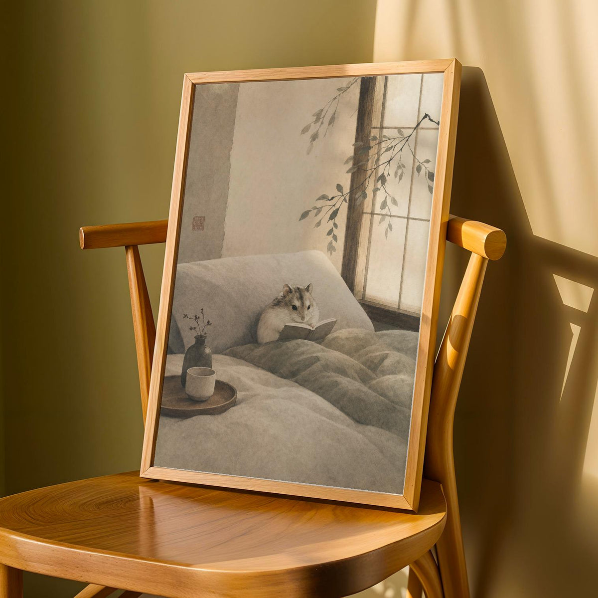 Alternate gallery view of Hamster Reading Book Poster.