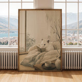 Alternate gallery view of White Syrian Hamster Reading in Bed Poster.
