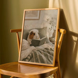 Product detail view of White Crested Guinea Pig Reading in Bed Poster.