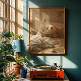 Alternate product view of Peruvian Guinea Pig Reading in Bed Poster.