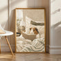 Product view of American Guinea Pig Reading in Bed Poster.