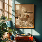 Alternate product view of American Guinea Pig Reading in Bed Poster.