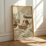 Alternate product presentation of American Guinea Pig Reading in Bed Poster.