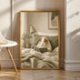 Product view of Alpaca Guinea Pig Reading in Bed Poster.