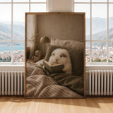Alternate gallery view of Silkie Guinea Pig Reading in Bed Poster.