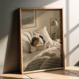 Product presentation view of Coronet Guinea Pig Reading in Bed Poster.