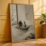 Additional product presentation of White Guinea Pig Reading in Bed Poster.