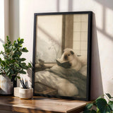 Product gallery view of Himalayan Guinea Pig Reading in Bed Poster.