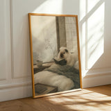 Alternate product presentation of Himalayan Guinea Pig Reading in Bed Poster.