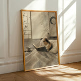 Alternate product presentation of American Guinea Pig Reading in Bed Poster.