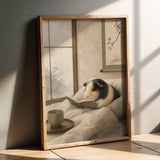 Product presentation view of Satin Guinea Pig Reading in Bed Poster.