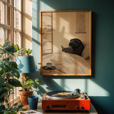 Alternate product view of Black Guinea Pig Reading in Bed Poster.
